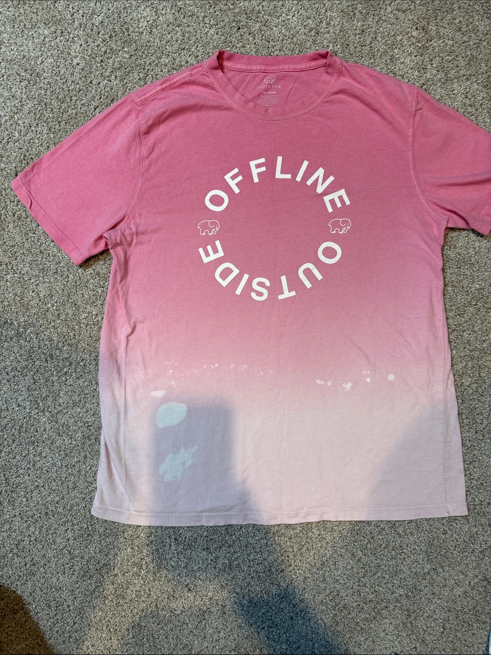 ivory ella Pink Ombre "Offline Outside" Short Sleeve Tee